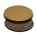 Dessus de table réversible stratifié rond de 36" | Naturel/Noyer et Blanc/Gris | 2-4 places