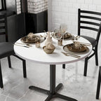 Dessus de table réversible stratifié rond de 36" | Naturel/Noyer et Blanc/Gris | 2-4 places