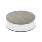 Dessus de table réversible stratifié rond de 36" | Naturel/Noyer et Blanc/Gris | 2-4 places