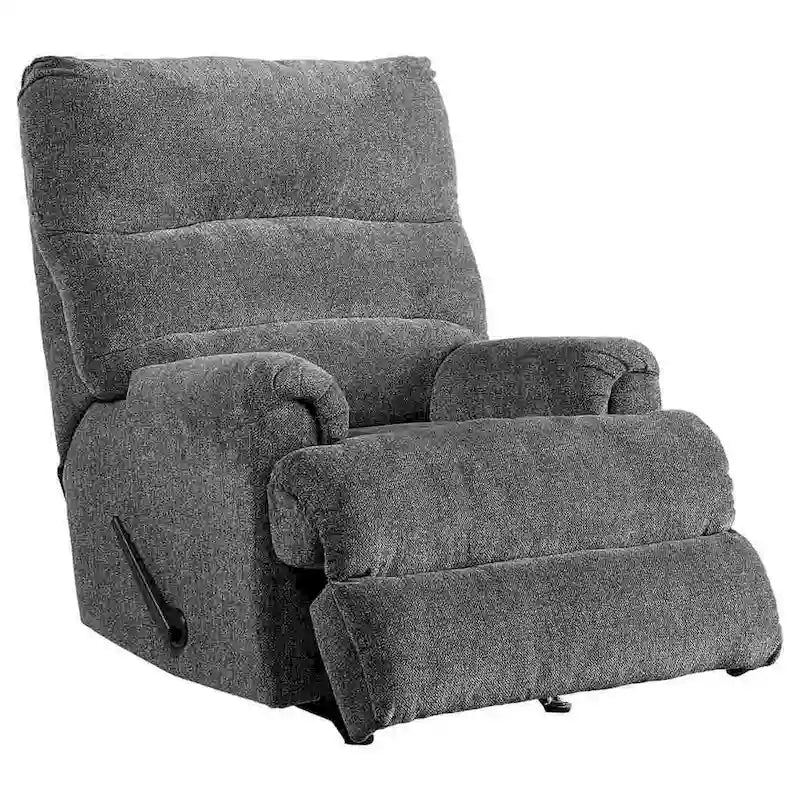 Fauteuil inclinable à bascule en tissu gris avec levier - Simple