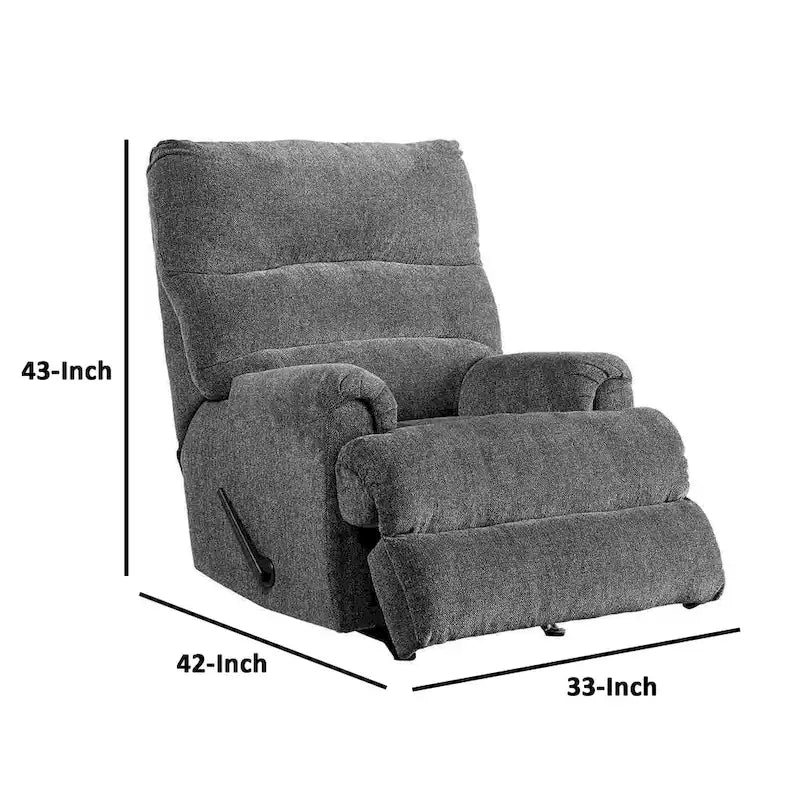 Fauteuil inclinable à bascule en tissu gris avec levier - Simple