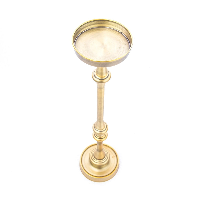 Table d'appoint piédestal ronde en laiton de 6 pouces, lot de 2