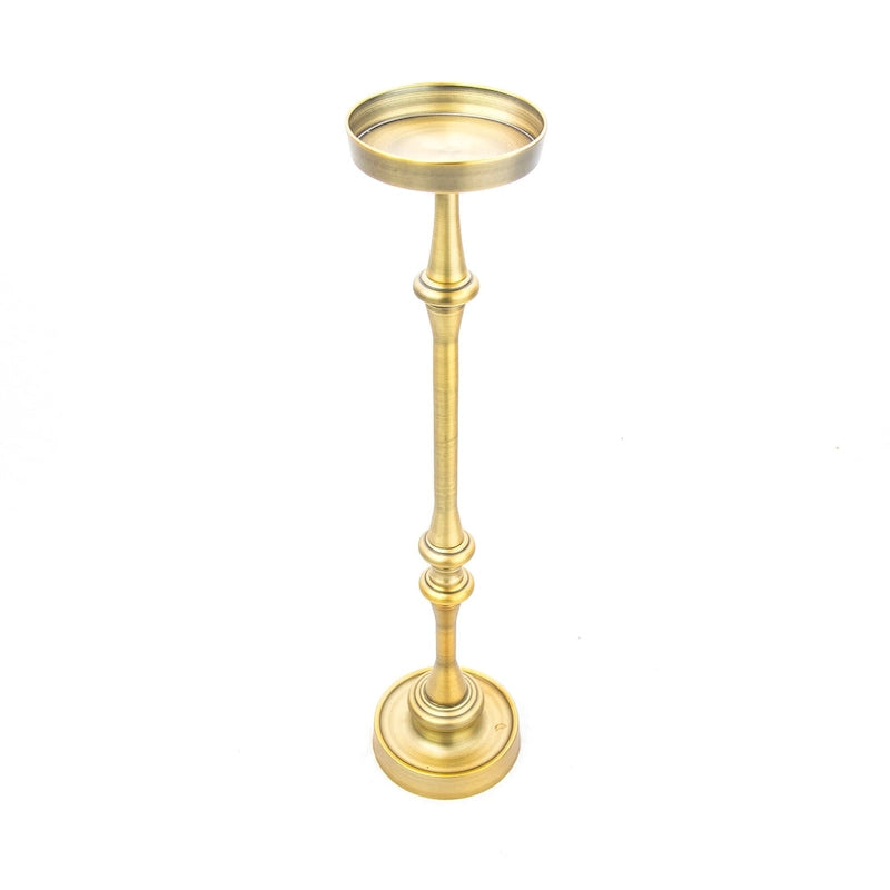 Table d'appoint piédestal ronde en laiton de 6 pouces, lot de 2
