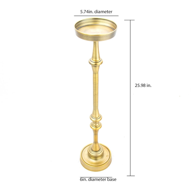 Table d'appoint piédestal ronde en laiton de 6 pouces, lot de 2