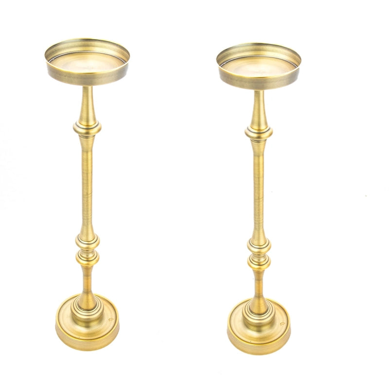 Table d'appoint piédestal ronde en laiton de 6 pouces, lot de 2