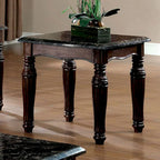 Ensemble de 3 tables basses et bouts de canapé Espresso en faux marbre