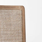 Chaise de salle à manger sans accoudoirs, assise crème, bois clair et espresso, 1 place