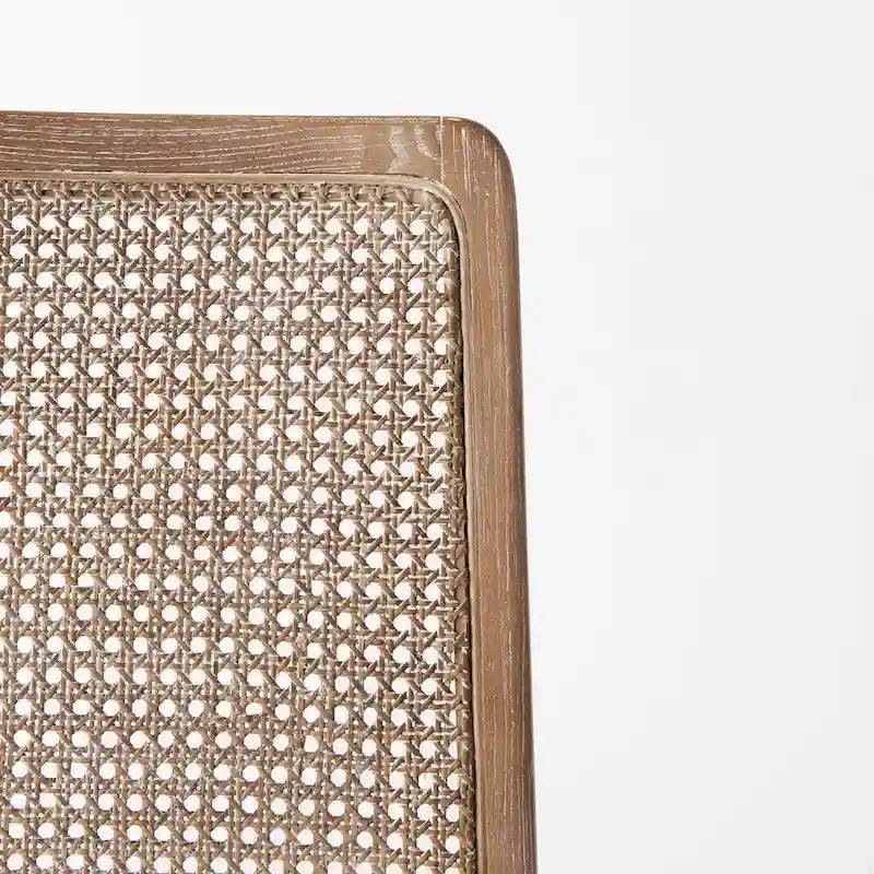 Chaise de salle à manger sans accoudoirs, assise crème, bois clair et espresso, 1 place