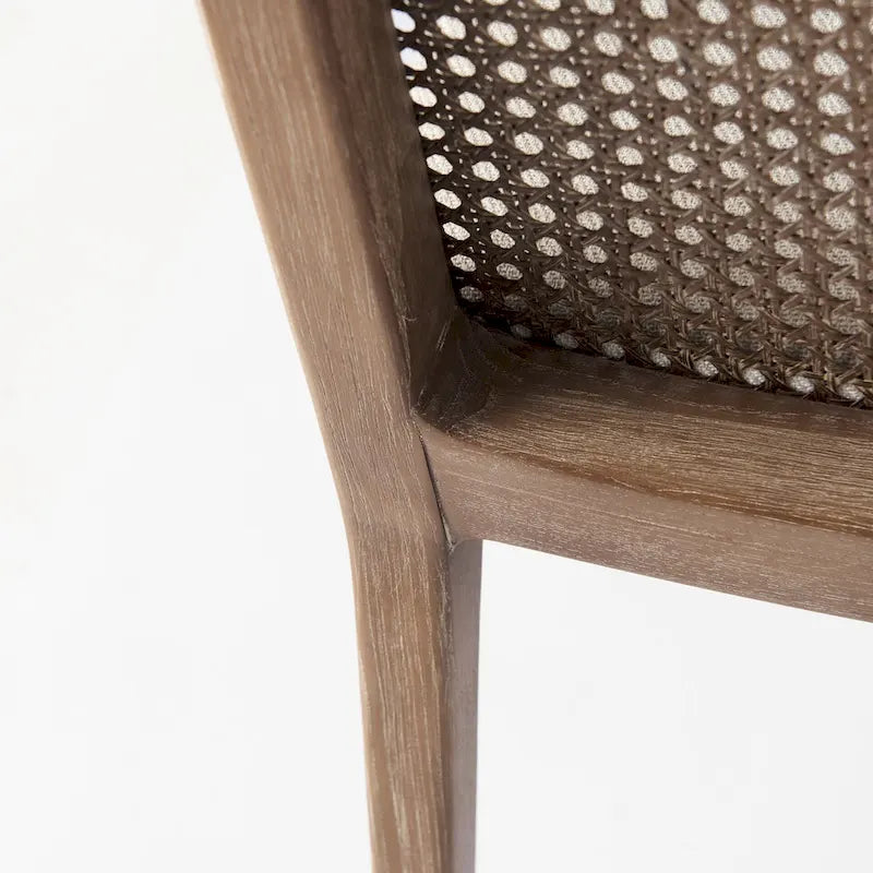 Chaise de salle à manger sans accoudoirs, assise crème, bois clair et espresso, 1 place