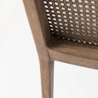 Chaise de salle à manger sans accoudoirs, assise crème, bois clair et espresso, 1 place