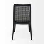 Chaise de salle à manger sans accoudoirs, assise crème, bois clair et espresso, 1 place