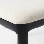 Chaise de salle à manger sans accoudoirs, assise crème, bois clair et espresso, 1 place