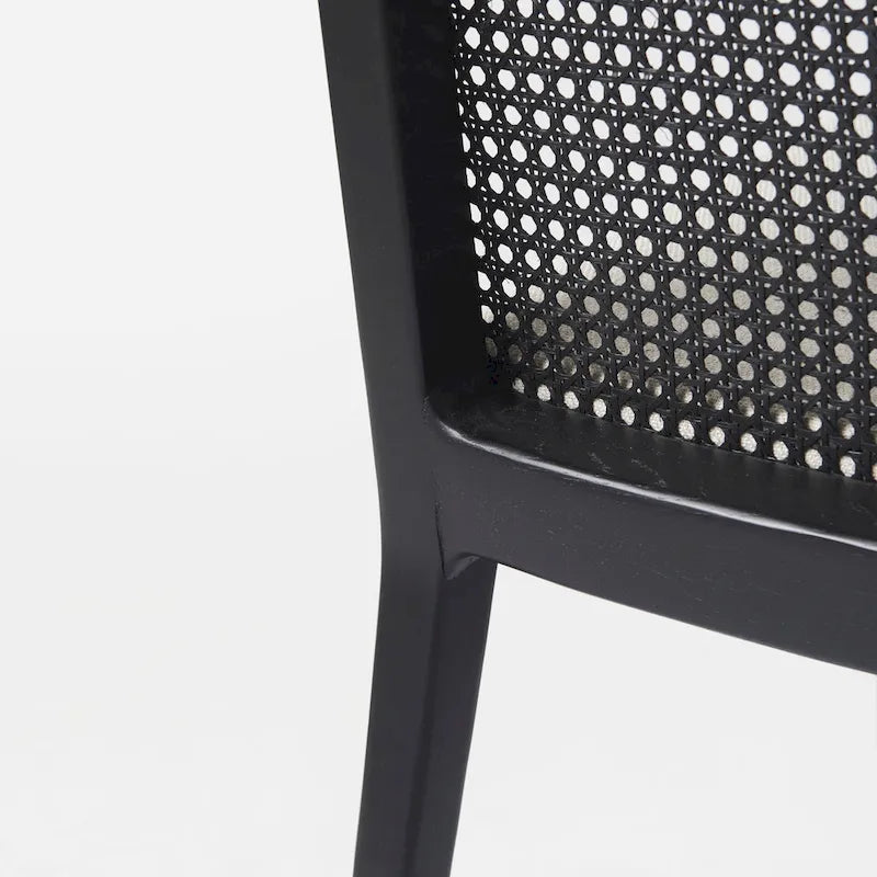 Chaise de salle à manger sans accoudoirs, assise crème, bois clair et espresso, 1 place