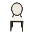 Chaises de salle à manger capitonnées en cacao foncé et crème, lot de 8, hauteur standard