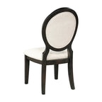 Chaises de salle à manger capitonnées en cacao foncé et crème, lot de 8, hauteur standard