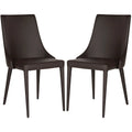 Chaise de salle à manger en cuir PU, lot de 2 – Marron / Noir / Taupe / Blanc / Gris