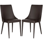 Chaise de salle à manger en cuir PU, lot de 2 – Marron / Noir / Taupe / Blanc / Gris