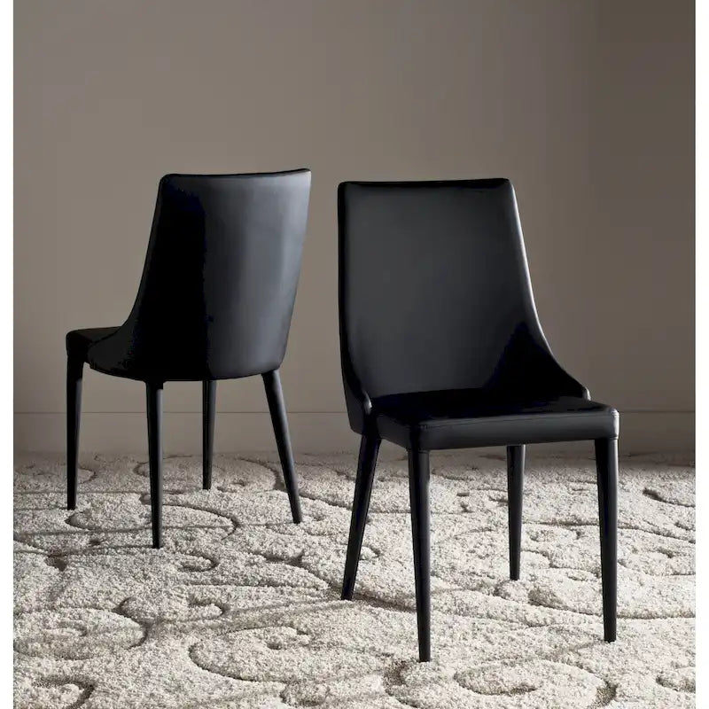 Chaise de salle à manger en cuir PU, lot de 2 – Marron / Noir / Taupe / Blanc / Gris
