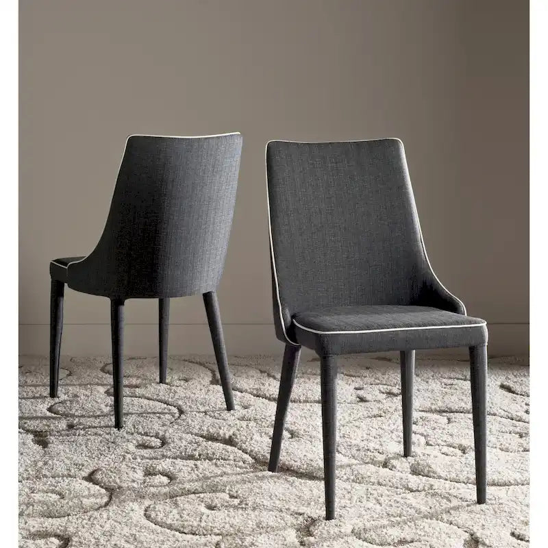Chaise de salle à manger en cuir PU, lot de 2 – Marron / Noir / Taupe / Blanc / Gris