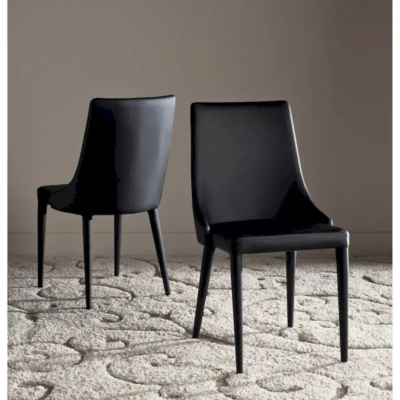 Chaise de salle à manger en cuir PU, lot de 2 – Marron / Noir / Taupe / Blanc / Gris