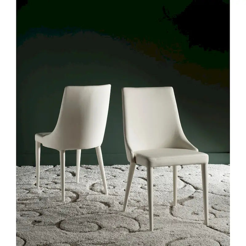 Chaise de salle à manger en cuir PU, lot de 2 – Marron / Noir / Taupe / Blanc / Gris
