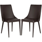 Chaise de salle à manger en cuir PU, lot de 2 – Marron / Noir / Taupe / Blanc / Gris
