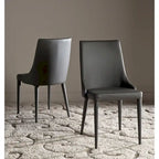 Chaise de salle à manger en cuir PU, lot de 2 – Marron / Noir / Taupe / Blanc / Gris