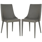 Chaise de salle à manger en cuir PU, lot de 2 – Marron / Noir / Taupe / Blanc / Gris