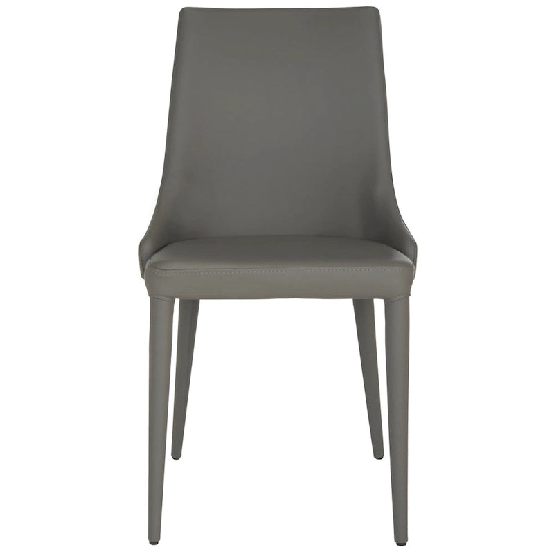 Chaise de salle à manger en cuir PU, lot de 2 – Marron / Noir / Taupe / Blanc / Gris