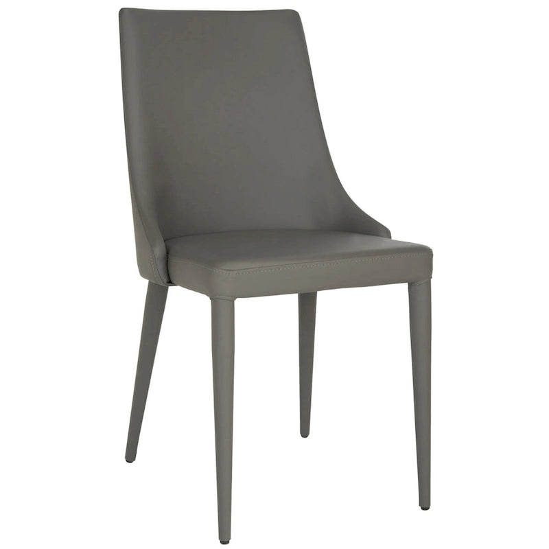 Chaise de salle à manger en cuir PU, lot de 2 – Marron / Noir / Taupe / Blanc / Gris