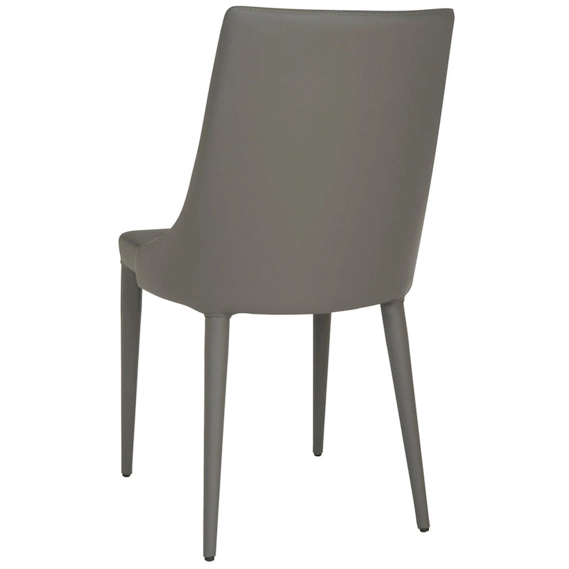 Chaise de salle à manger en cuir PU, lot de 2 – Marron / Noir / Taupe / Blanc / Gris