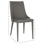 Chaise de salle à manger en cuir PU, lot de 2 – Marron / Noir / Taupe / Blanc / Gris