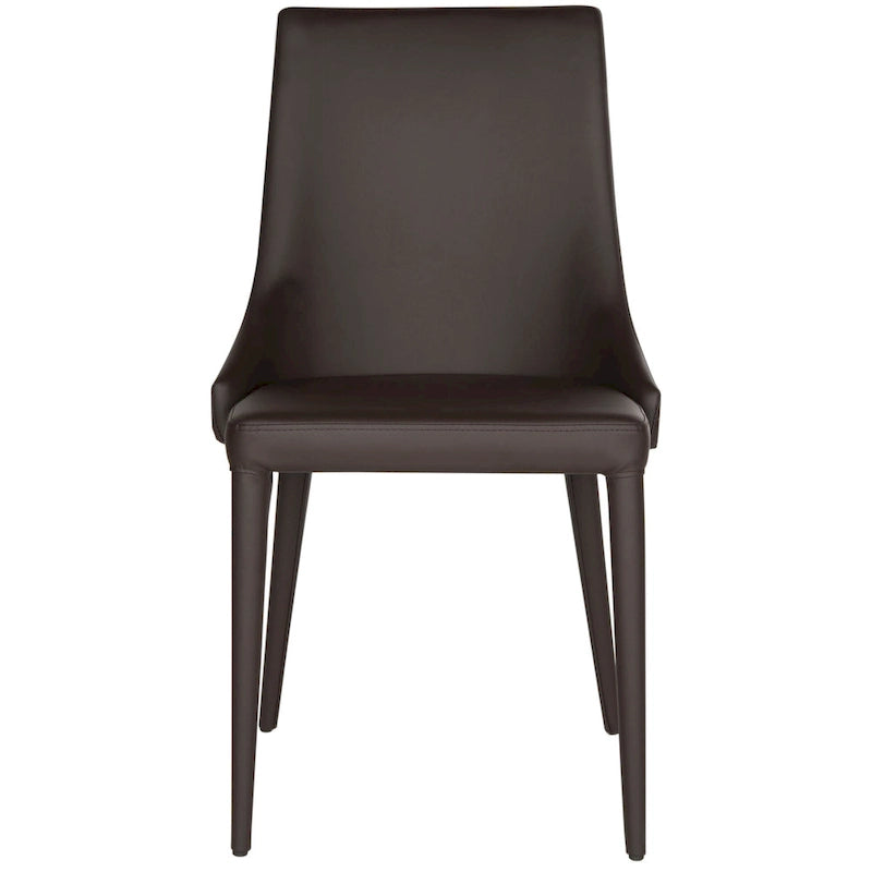 Chaise de salle à manger en cuir PU, lot de 2 – Marron / Noir / Taupe / Blanc / Gris