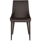 Chaise de salle à manger en cuir PU, lot de 2 – Marron / Noir / Taupe / Blanc / Gris