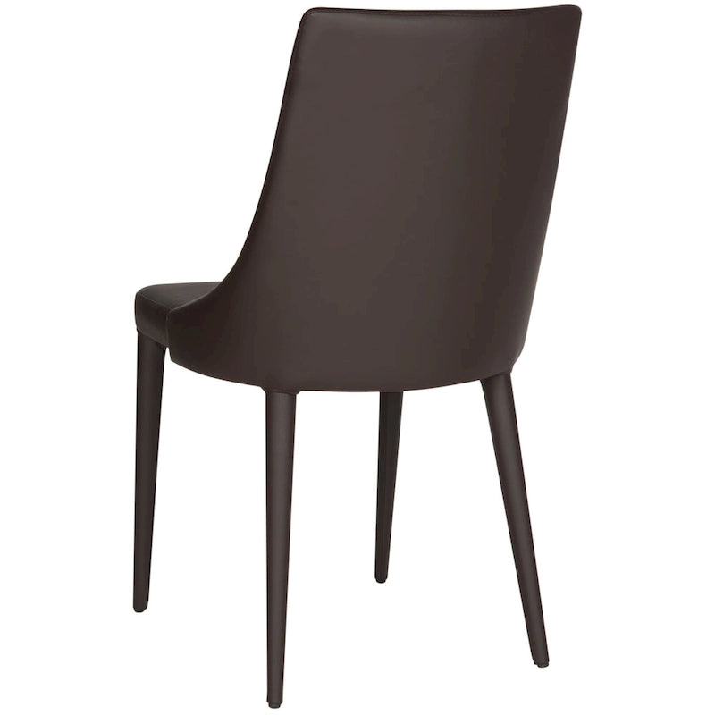 Chaise de salle à manger en cuir PU, lot de 2 – Marron / Noir / Taupe / Blanc / Gris