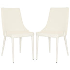 Chaise de salle à manger en cuir PU, lot de 2 – Marron / Noir / Taupe / Blanc / Gris