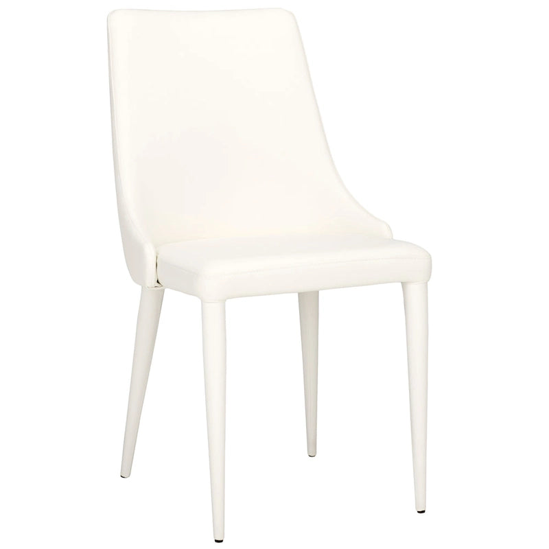 Chaise de salle à manger en cuir PU, lot de 2 – Marron / Noir / Taupe / Blanc / Gris