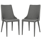 Chaise de salle à manger en cuir PU, lot de 2 – Marron / Noir / Taupe / Blanc / Gris