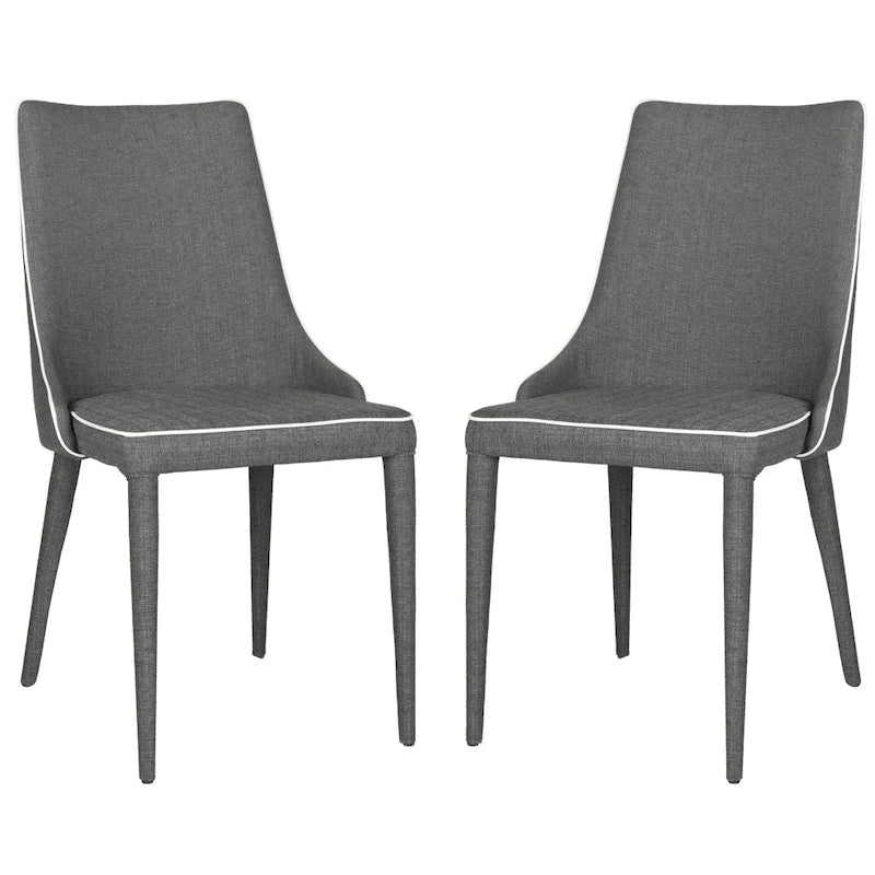 Chaise de salle à manger en cuir PU, lot de 2 – Marron / Noir / Taupe / Blanc / Gris