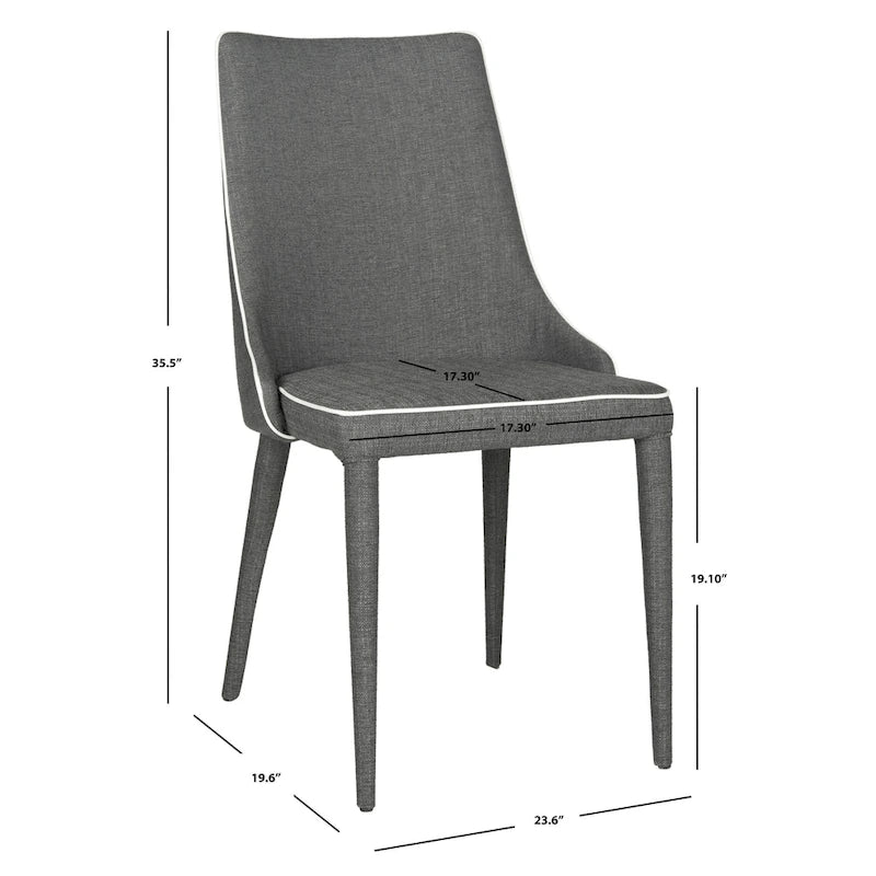 Chaise de salle à manger en cuir PU, lot de 2 – Marron / Noir / Taupe / Blanc / Gris