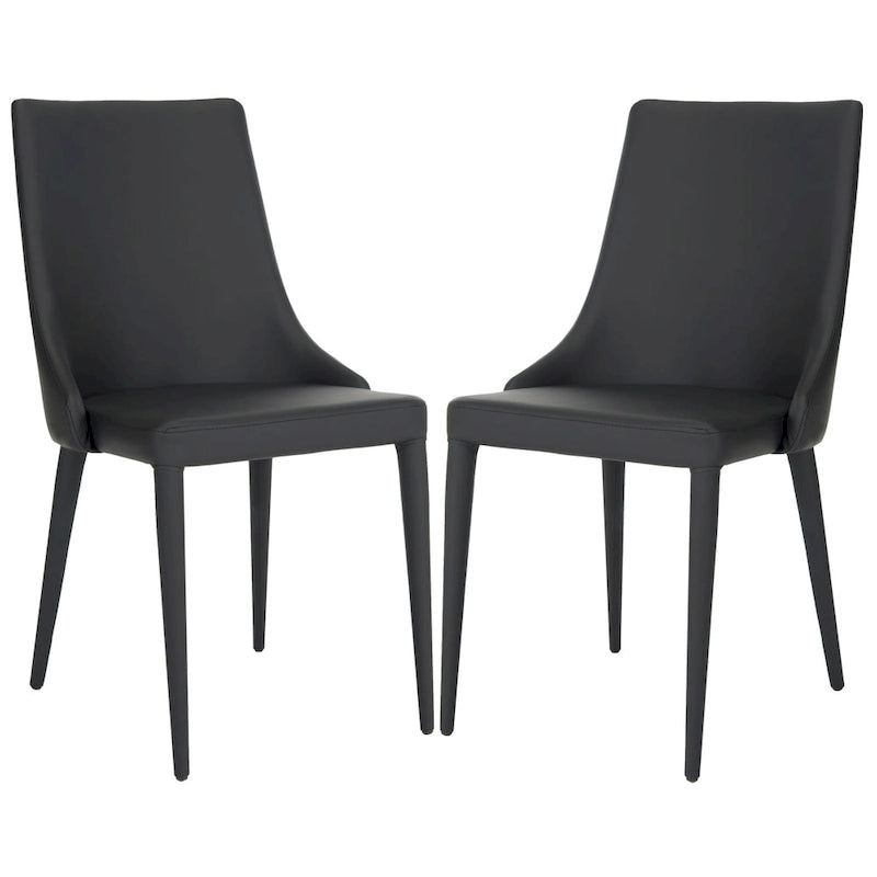 Chaise de salle à manger en cuir PU, lot de 2 – Marron / Noir / Taupe / Blanc / Gris