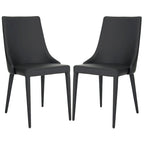 Chaise de salle à manger en cuir PU, lot de 2 – Marron / Noir / Taupe / Blanc / Gris