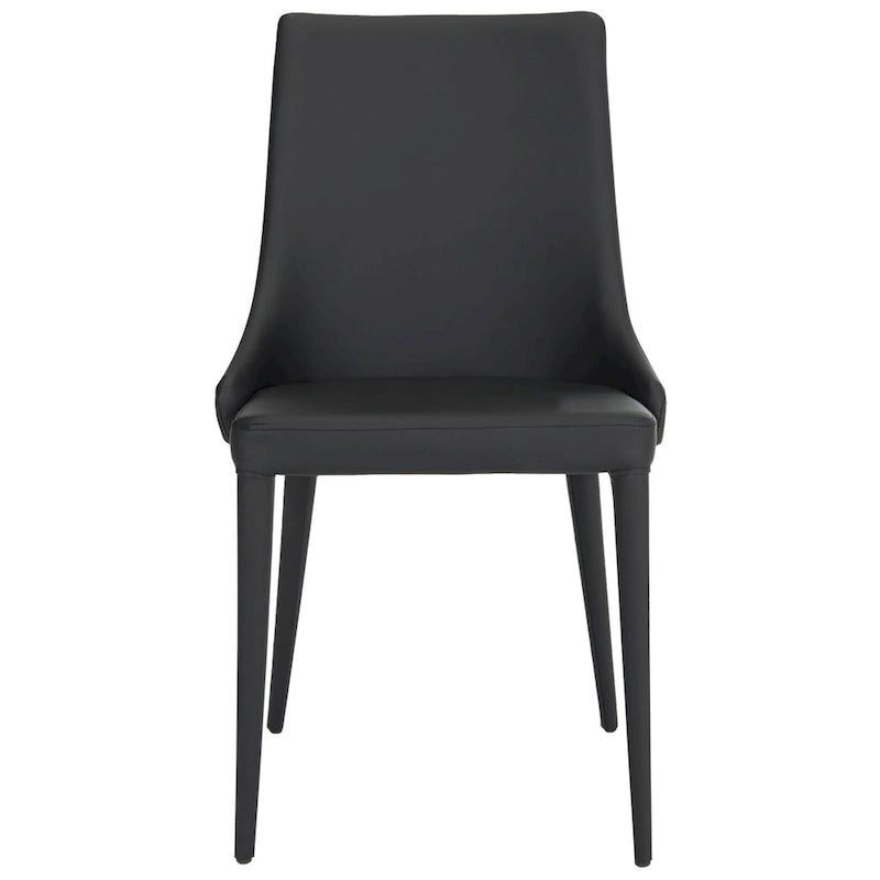Chaise de salle à manger en cuir PU, lot de 2 – Marron / Noir / Taupe / Blanc / Gris