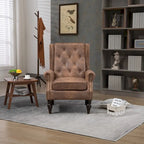 Fauteuil d'appoint individuel en tonneau avec cadre en bois – Noir / Marron / Caramel / Café