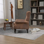 Fauteuil d'appoint individuel en tonneau avec cadre en bois – Noir / Marron / Caramel / Café