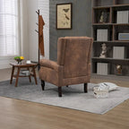 Fauteuil d'appoint individuel en tonneau avec cadre en bois – Noir / Marron / Caramel / Café