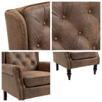 Fauteuil d'appoint individuel en tonneau avec cadre en bois – Noir / Marron / Caramel / Café