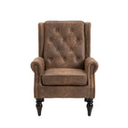 Fauteuil d'appoint individuel en tonneau avec cadre en bois – Noir / Marron / Caramel / Café