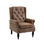 Fauteuil d'appoint individuel en tonneau avec cadre en bois – Noir / Marron / Caramel / Café