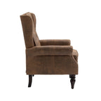 Fauteuil d'appoint individuel en tonneau avec cadre en bois – Noir / Marron / Caramel / Café